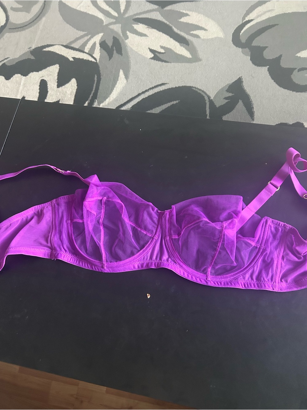 Sheer Violet Underwire Bra with Adjustable Straps